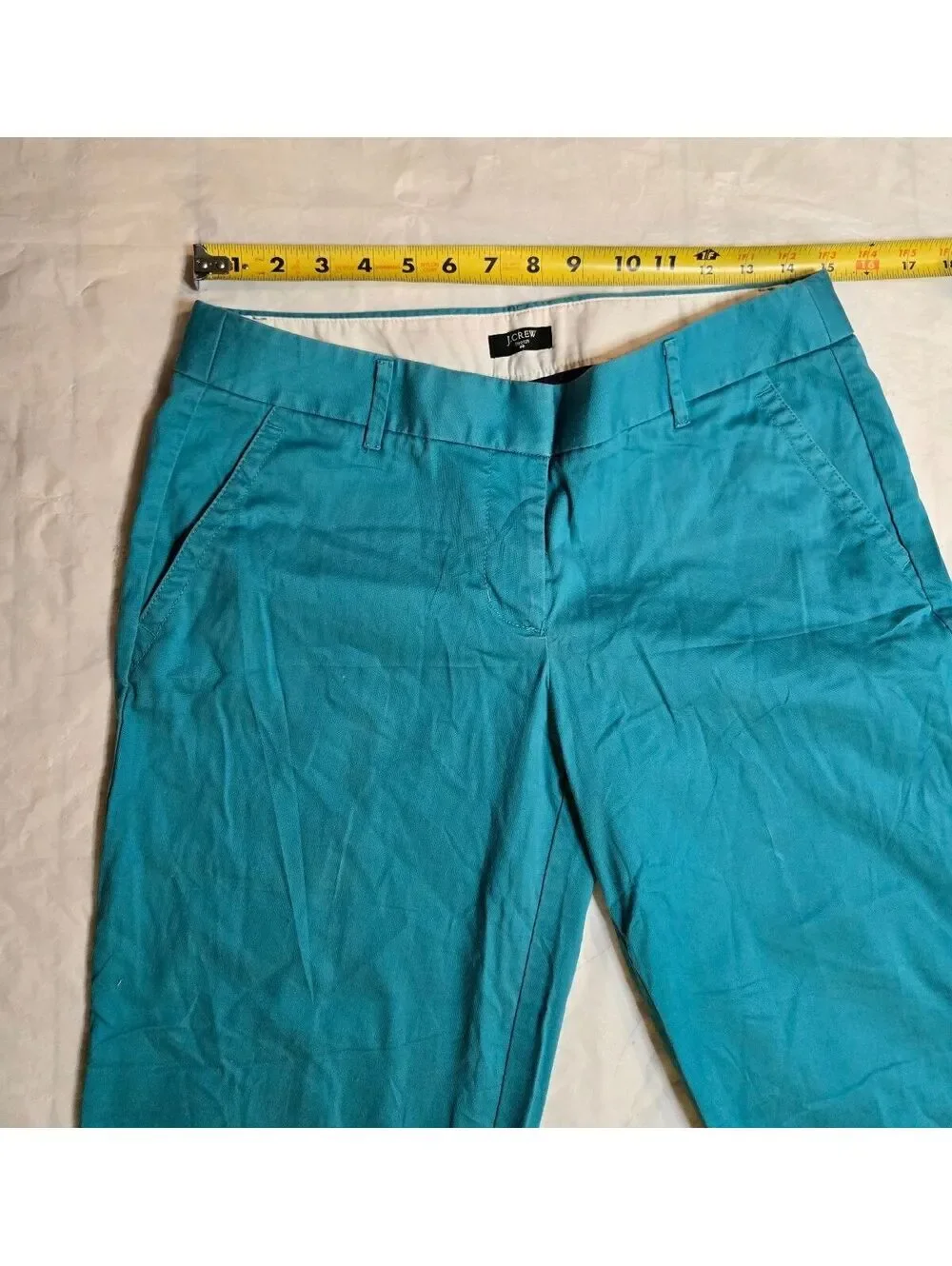 J.Crew City Fit Pants Women's 6 Turquoise Teal Blue Cropped Stretch Cotton 2013